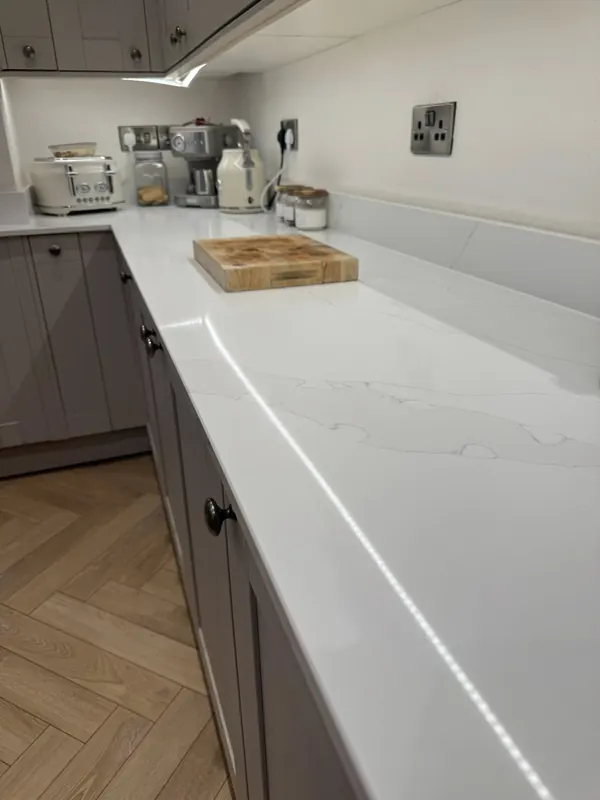 Marble worktop kitchen cleaned by True Grit Cleaning Co in Darlington